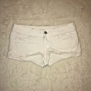 American Eagle white denim shorts